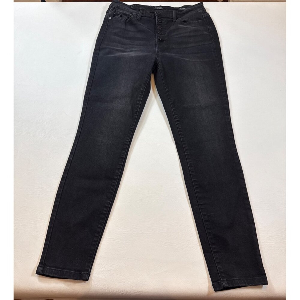 Judy Blue Black Skinny Fit High Rise Jean Women Sz 11/30 Button Fly Denim (F303)